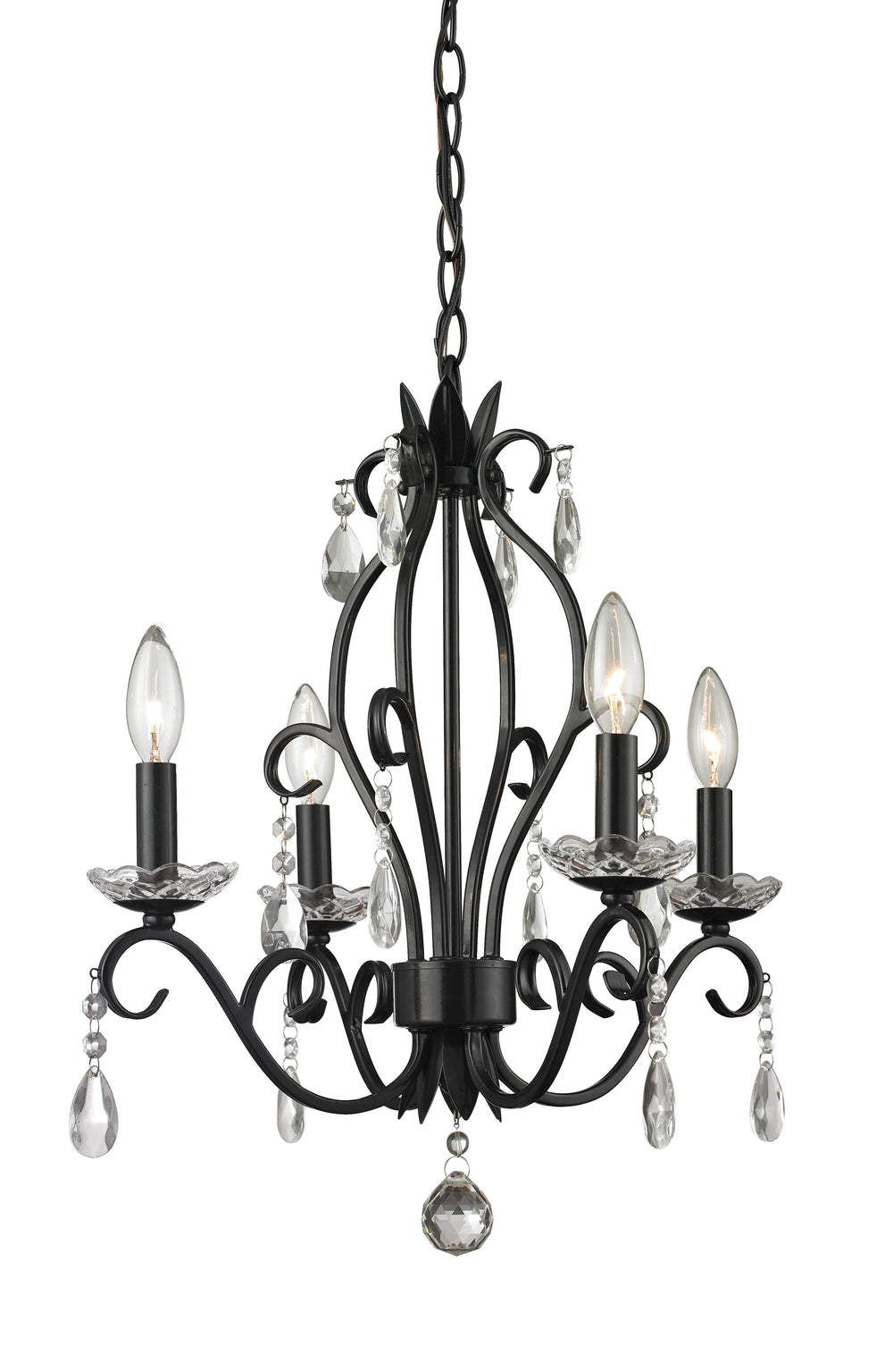 Z-Lite Canada - Four Light Chandelier - Princess Chandeliers - Matte Black- Union Lighting Luminaires Decor