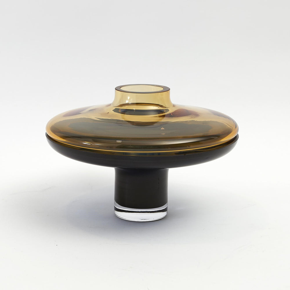 Low Amber Over Cobalt Vases