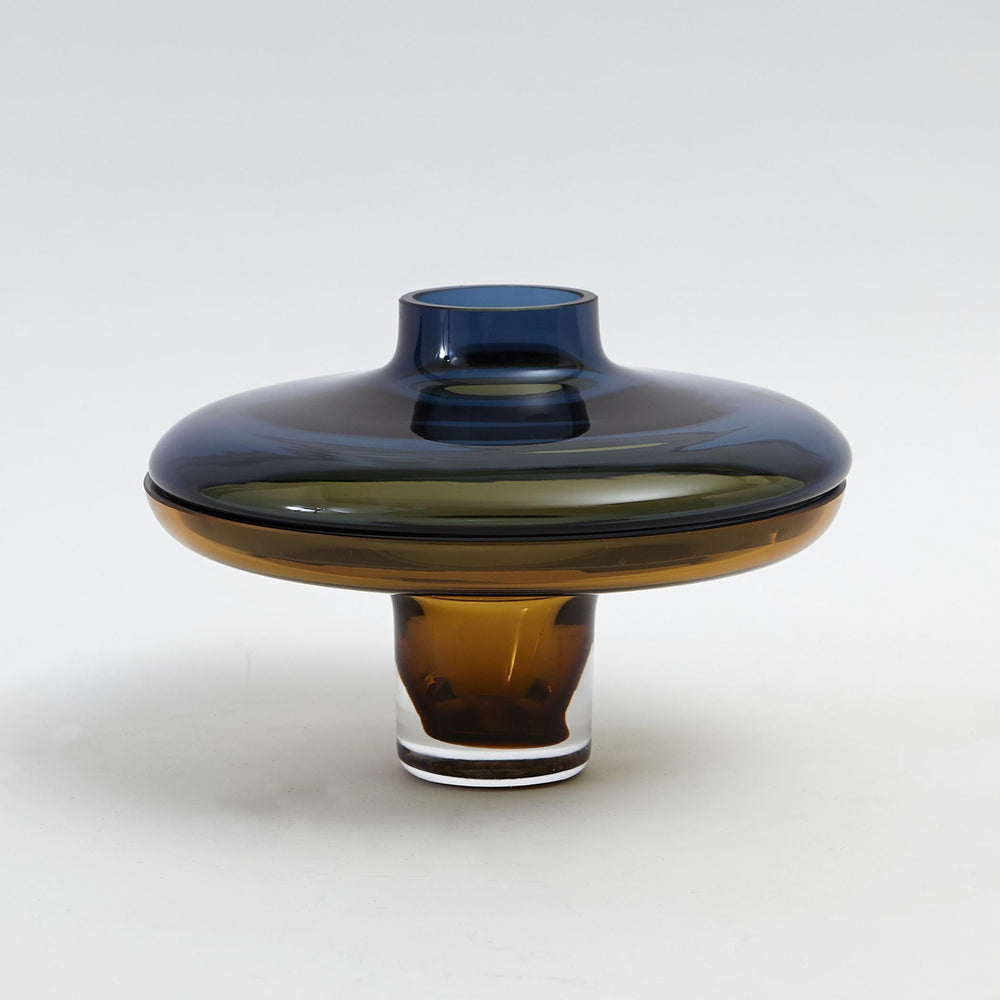 Low Cobalt Over Amber Vases