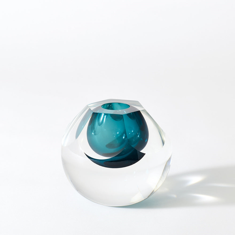 Hexagon Cut Glass Vases