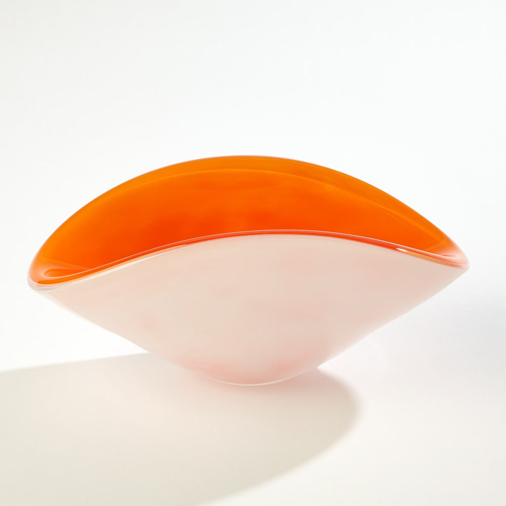 Pinched Cased Glass Bowl