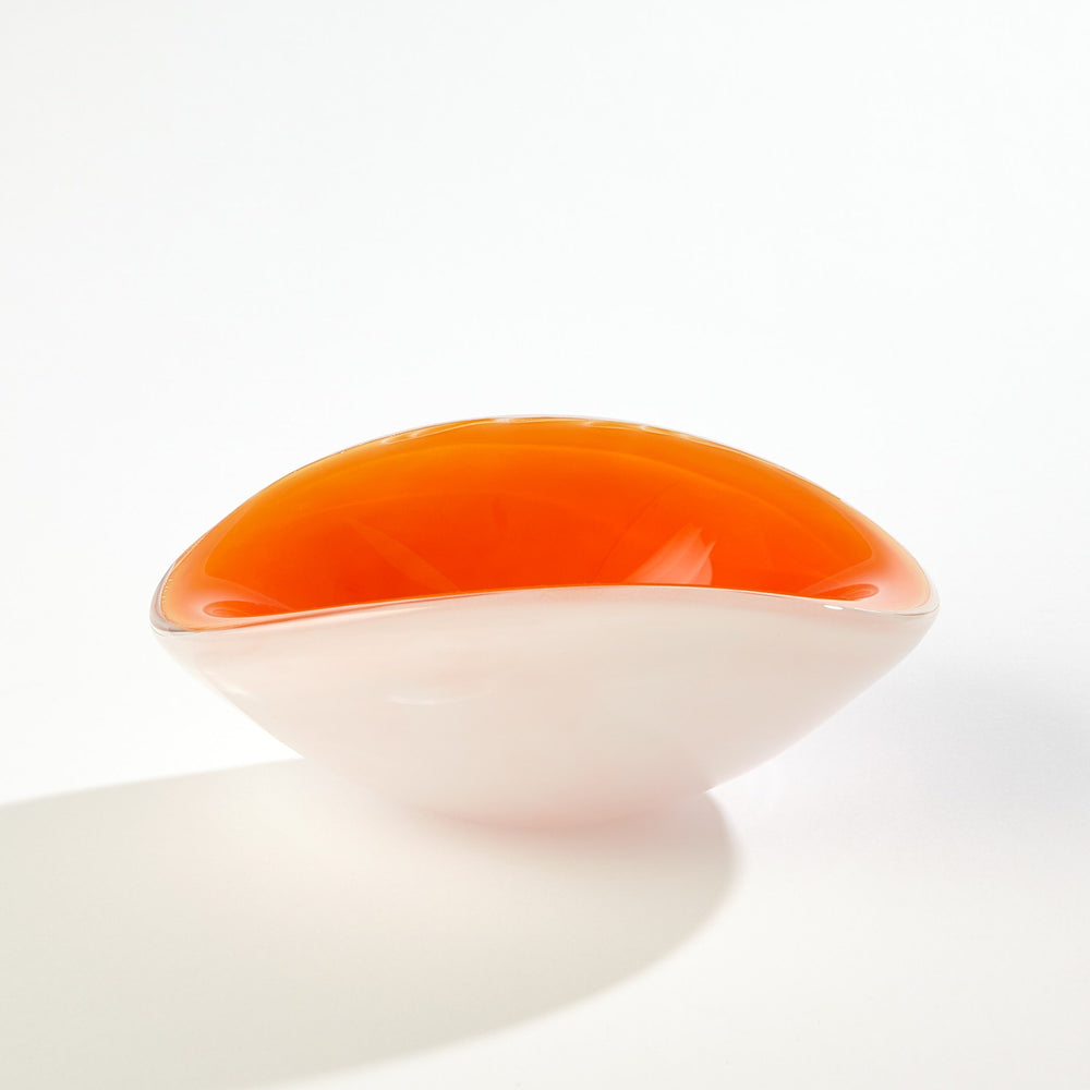 Pinched Cased Glass Bowl