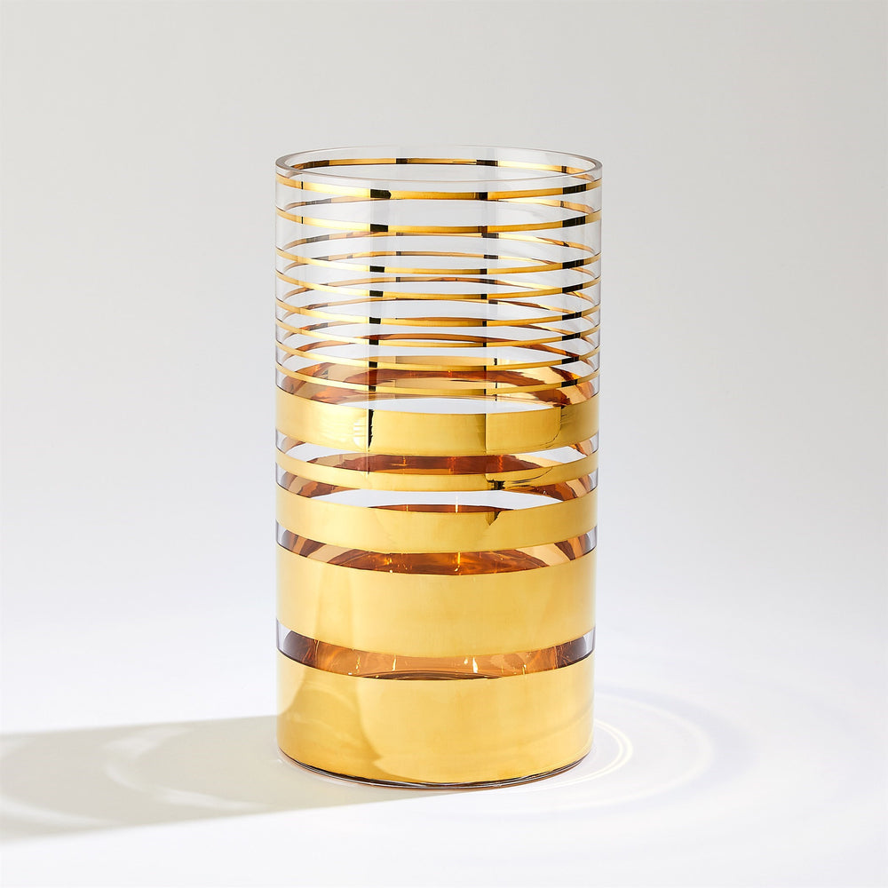 Vase à rayures chatoyant / or d'ouragan chatoyant