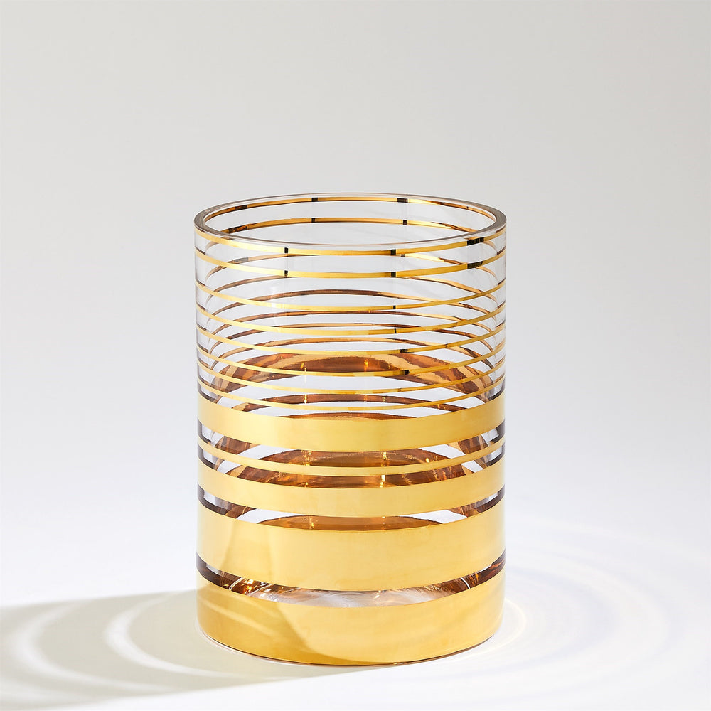 Vase à rayures chatoyant / or d'ouragan chatoyant