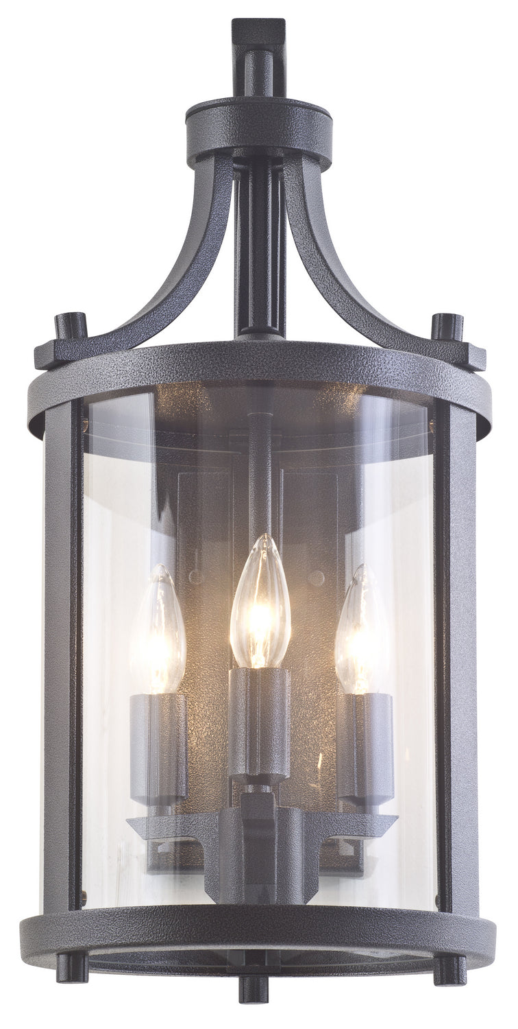 DVI Canada - Three Light Outdoor Wall Sconce - Niagara Outdoor - Hammered Black w/Clear Glass- Union Lighting Luminaires Decor