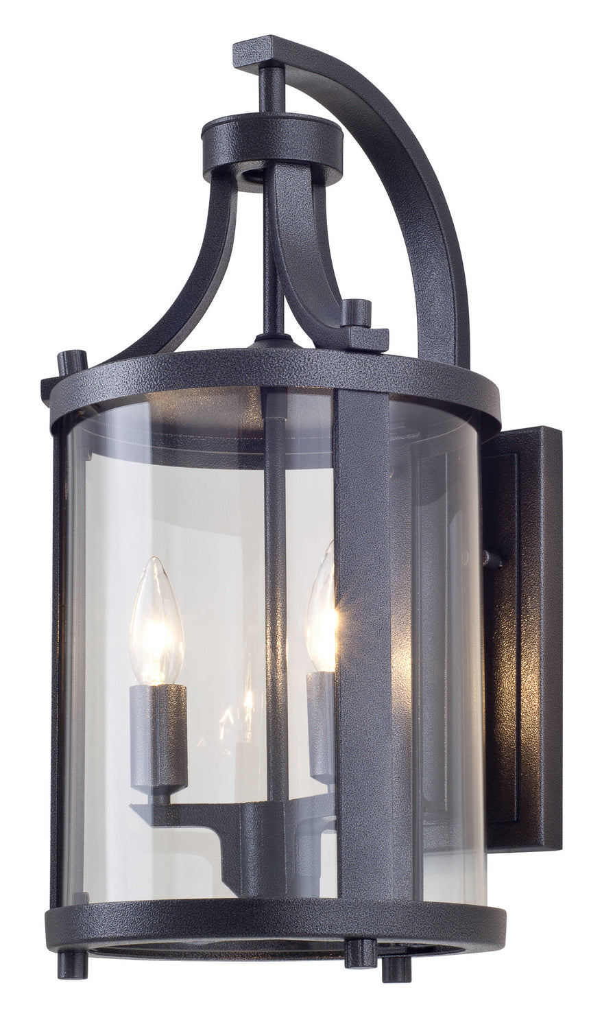 DVI Canada - Two Light Outdoor Wall Sconce - Niagara Outdoor - Hammered Black w/Clear Glass- Union Lighting Luminaires Decor