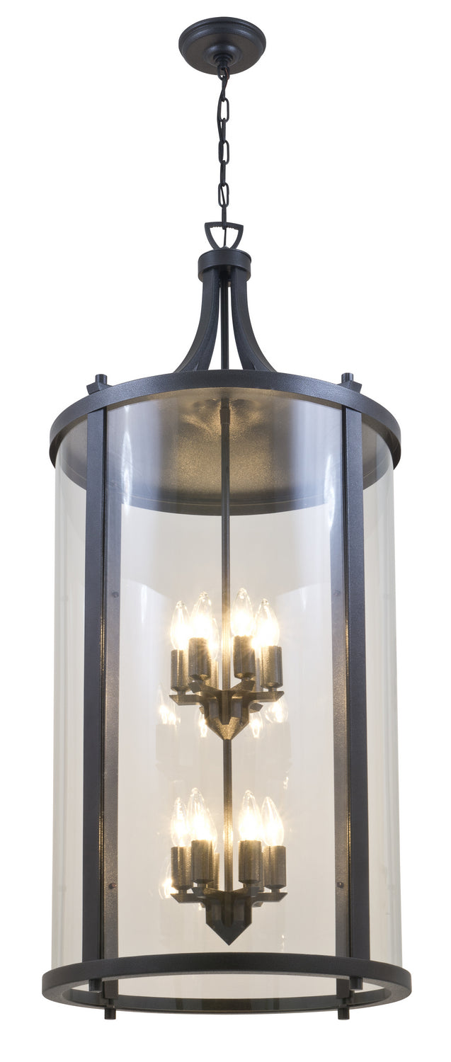 DVI Canada - 12 Light Outdoor Pendant - Niagara Outdoor - Hammered Black w/Clear Glass- Union Lighting Luminaires Decor