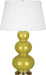 Robert Abbey - One Light Table Lamp - Triple Gourd - Citron Glazed Ceramic w/Antique Brass- Union Lighting Luminaires Decor