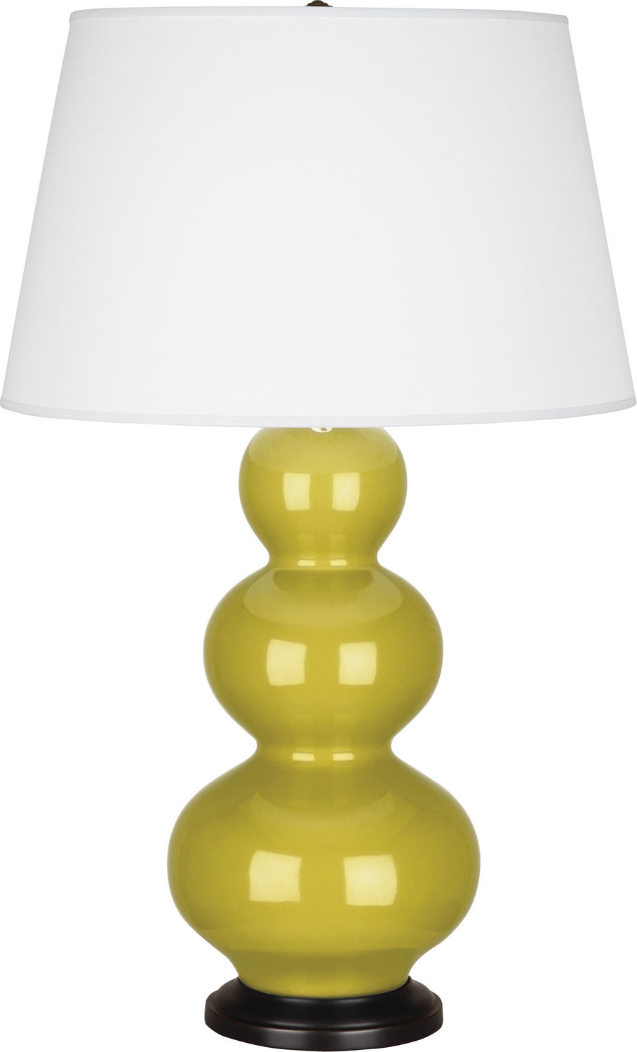 Robert Abbey - One Light Table Lamp - Triple Gourd - Citron Glazed Ceramic w/Deep Patina Bronze- Union Lighting Luminaires Decor