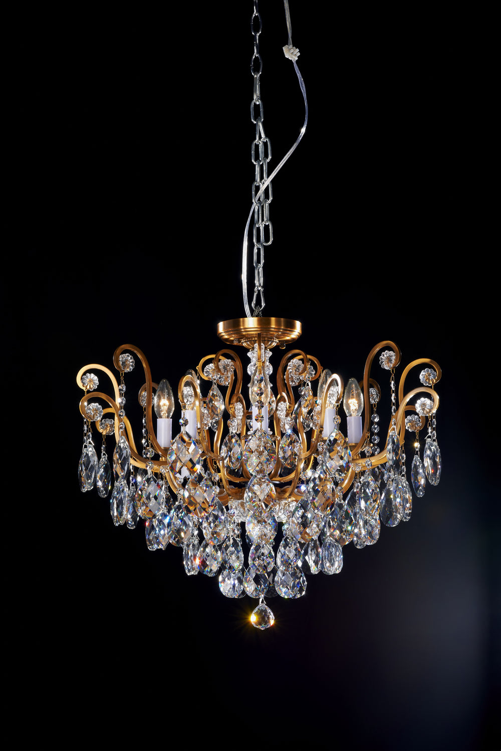 Bethel International Canada - Six Light Semi - Flush Mount - Semi - Flush Mount - Antique Brass- Union Lighting Luminaires Decor