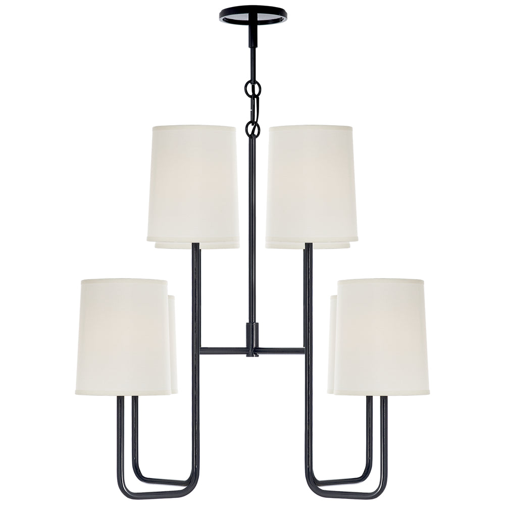 Visual Comfort Signature Canada - Eight Light Chandelier - Go Lightly - Charcoal- Union Lighting Luminaires Decor