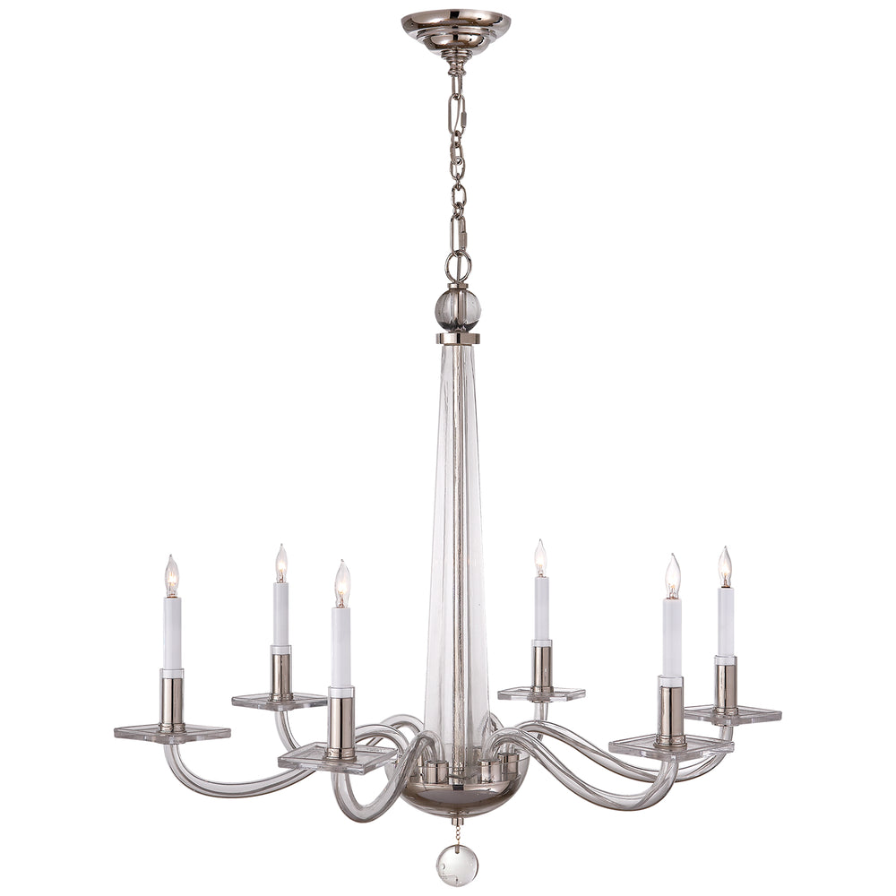 Visual Comfort Signature Canada - Six Light Chandelier - Bernardo - Polished Nickel and Clear Glass- Union Lighting Luminaires Decor