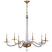Visual Comfort Signature Canada - Six Light Chandelier - Bernardo - Antique Brass and Clear Glass- Union Lighting Luminaires Decor