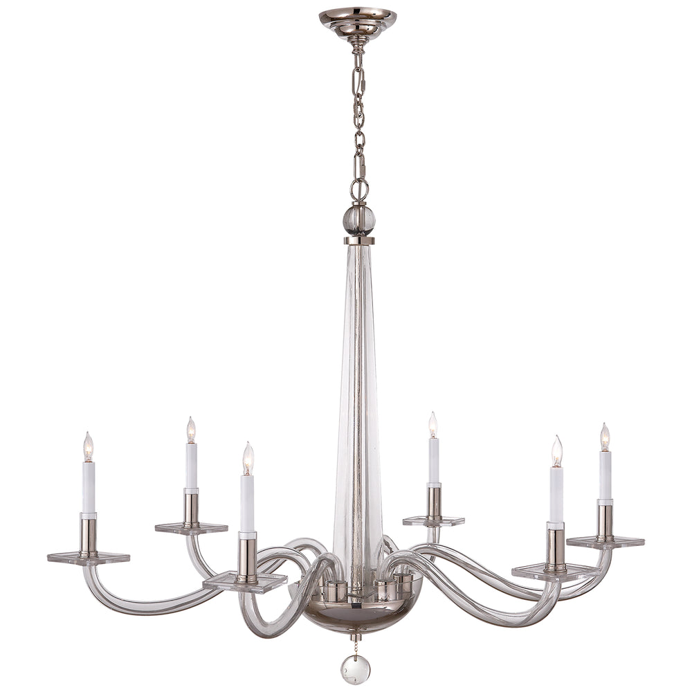 Visual Comfort Signature Canada - Six Light Chandelier - Bernardo - Polished Nickel and Clear Glass- Union Lighting Luminaires Decor