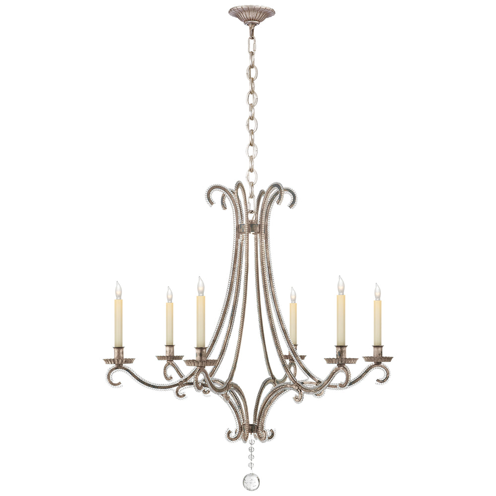 Visual Comfort Signature Canada - Six Light Chandelier - Oslo - Burnished Silver Leaf- Union Lighting Luminaires Decor