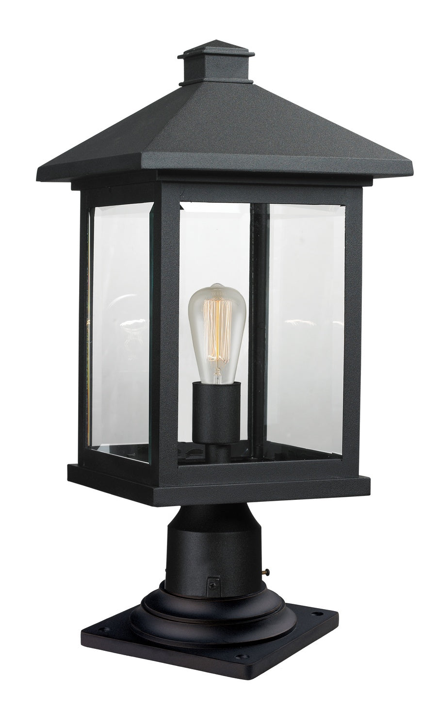 Z-Lite Canada - One Light Outdoor Pier Mounted Fixture - Portland - Black- Union Lighting Luminaires Decor