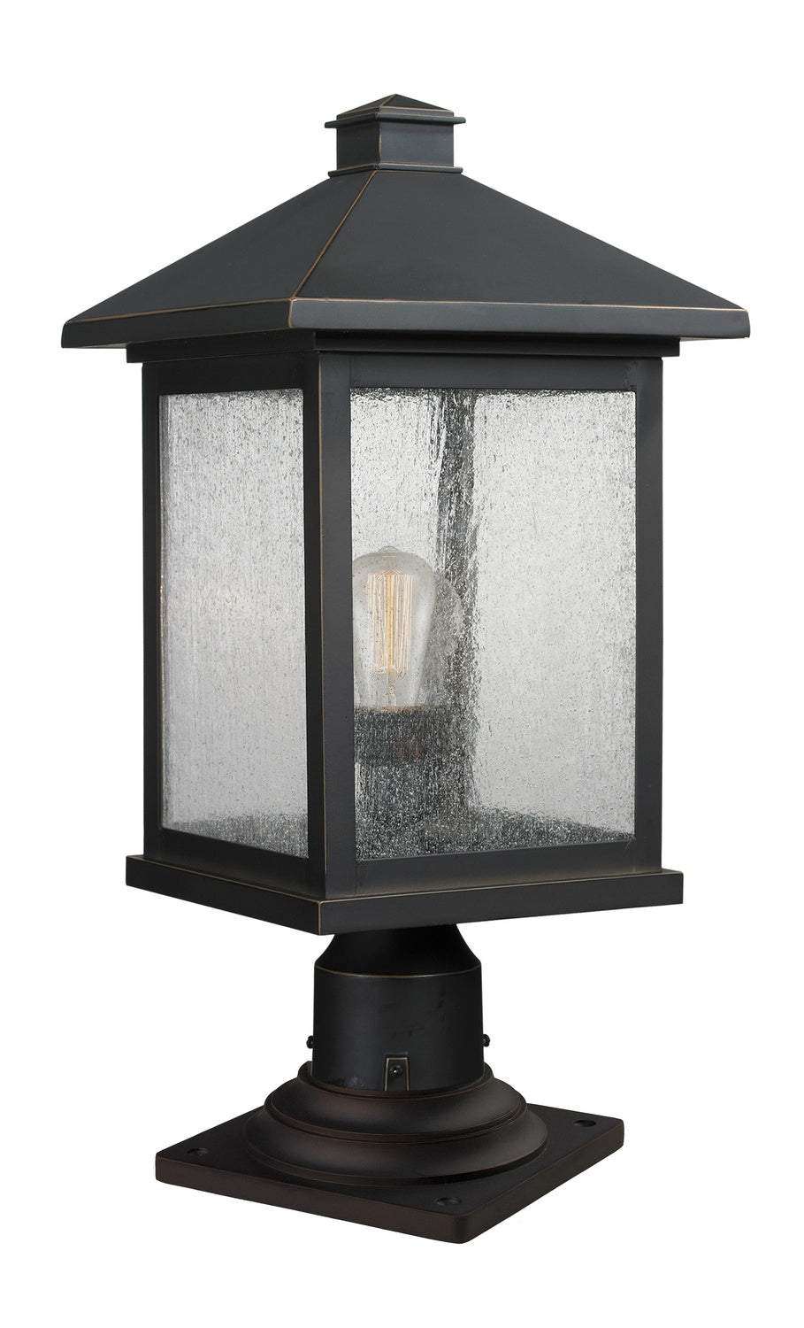 Z-Lite Canada - One Light Outdoor Pier Mounted Fixture - Portland - Oil Rubbed Bronze- Union Lighting Luminaires Decor