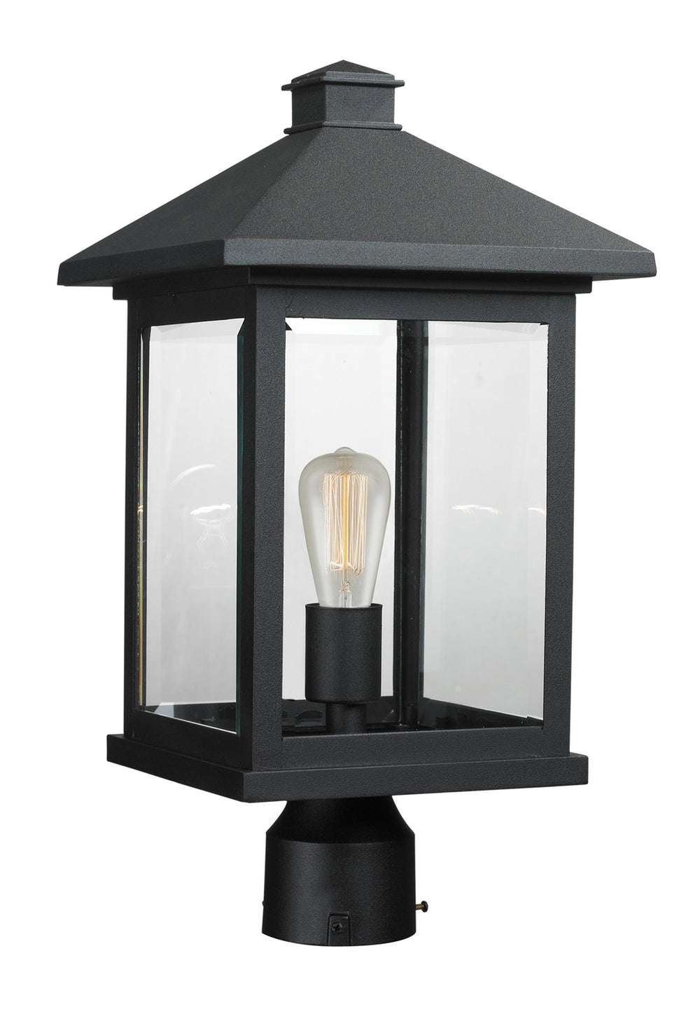 Z-Lite Canada - One Light Outdoor Post Mount Fixture - Portland - Black- Union Lighting Luminaires Decor