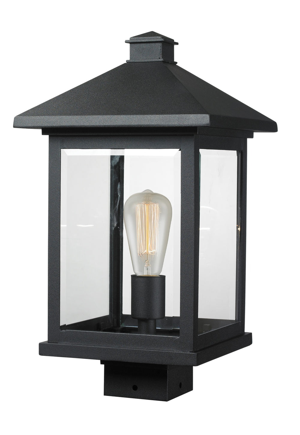 Z-Lite Canada - One Light Outdoor Post Mount Fixture - Portland - Black- Union Lighting Luminaires Decor