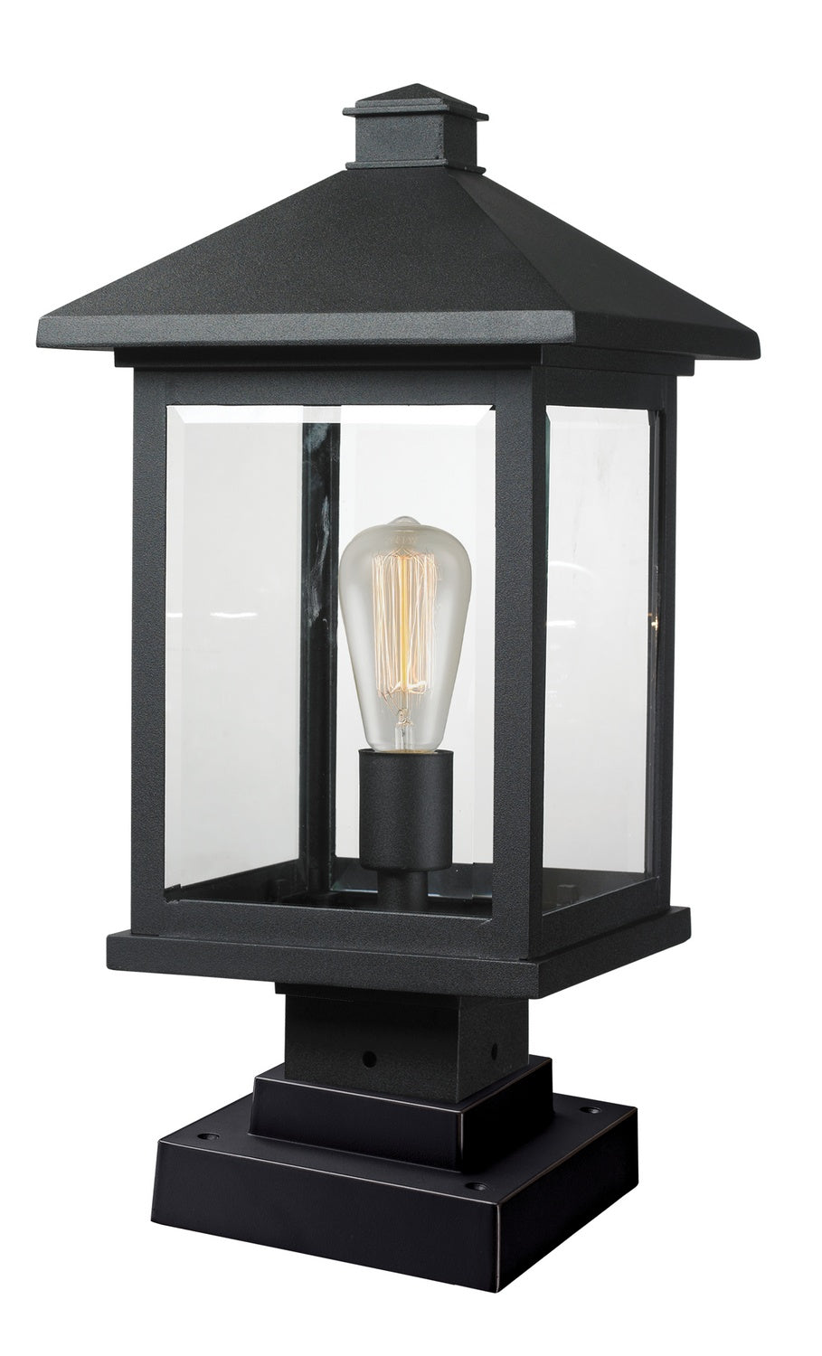 Z-Lite Canada - One Light Outdoor Pier Mounted Fixture - Portland - Black- Union Lighting Luminaires Decor
