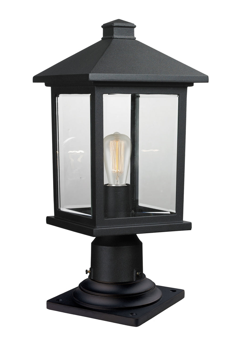 Z-Lite Canada - One Light Outdoor Pier Mounted Fixture - Portland - Black- Union Lighting Luminaires Decor