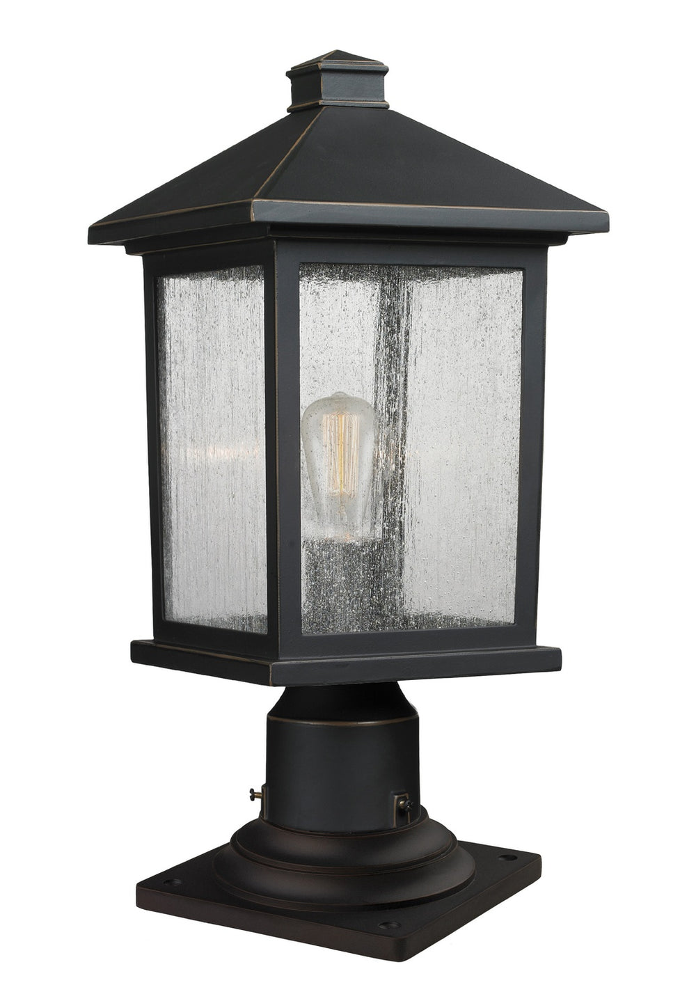 Z-Lite Canada - One Light Outdoor Pier Mounted Fixture - Portland - Oil Rubbed Bronze- Union Lighting Luminaires Decor