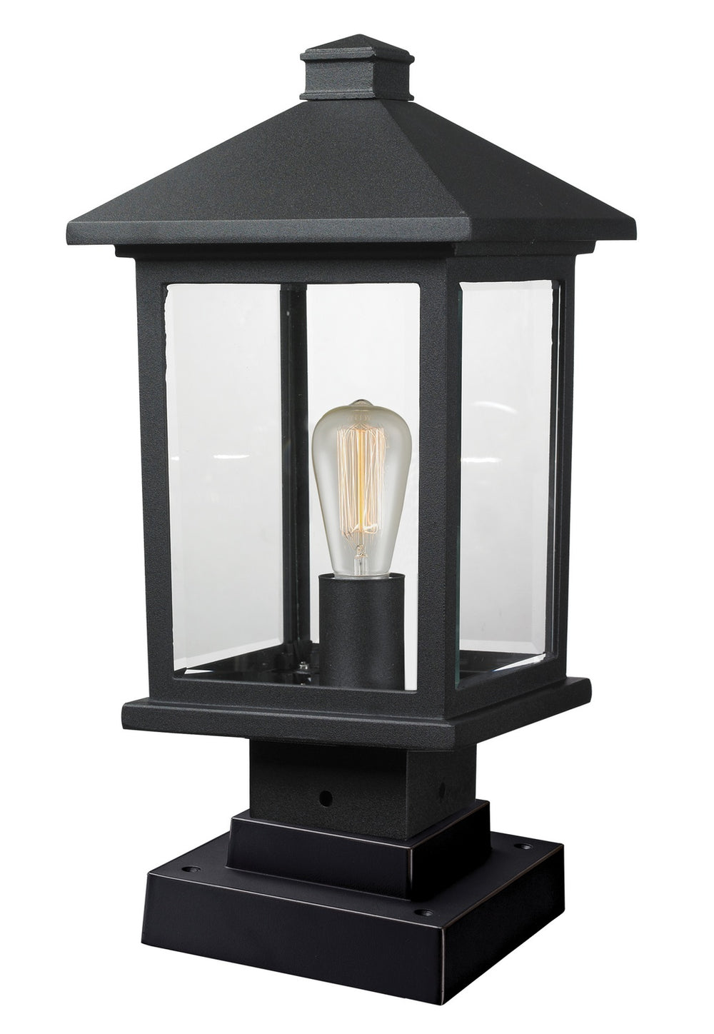 Z-Lite Canada - One Light Outdoor Pier Mounted Fixture - Portland - Black- Union Lighting Luminaires Decor