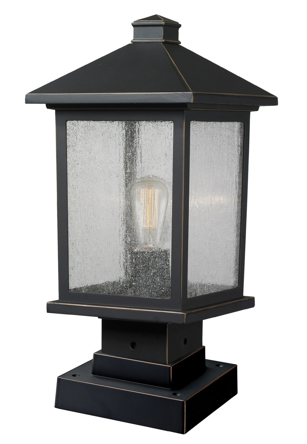 Z-Lite Canada - One Light Outdoor Pier Mounted Fixture - Portland - Oil Rubbed Bronze- Union Lighting Luminaires Decor