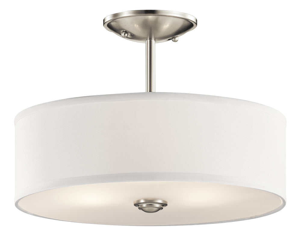 Kichler Canada - Three Light Semi Flush Mount - Shailene - Brushed Nickel- Union Lighting Luminaires Decor