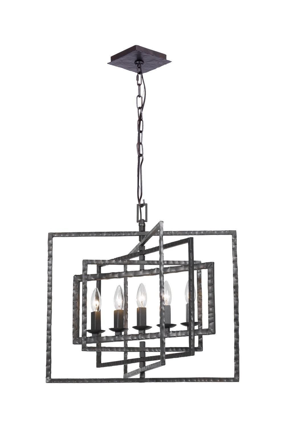 Crystorama - Five Light Chandelier - Capri - Raw Steel- Union Lighting Luminaires Decor