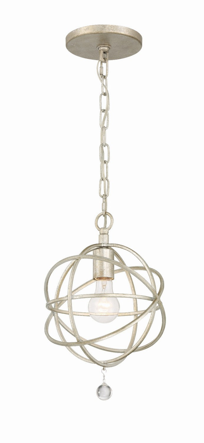 Crystorama - One Light Pendant - Solaris - Olde Silver- Union Lighting Luminaires Decor