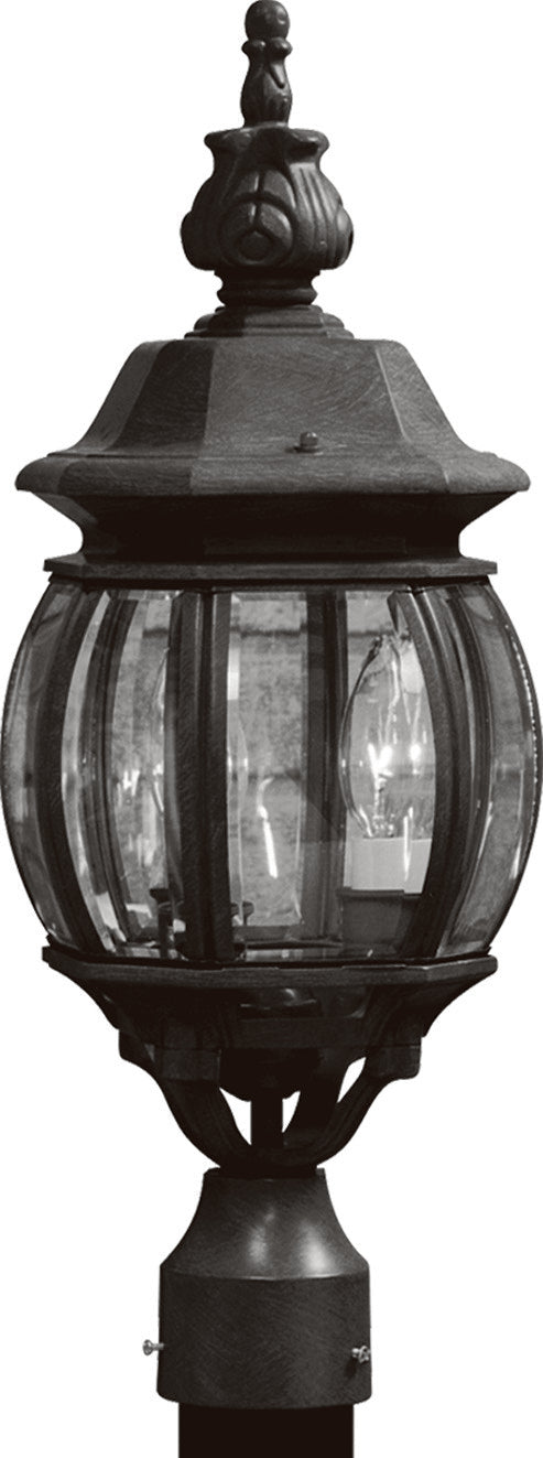 Artcraft Quebec - Three Light Outdoor Post Mount - Classico - Black- Union Lighting Luminaires Decor