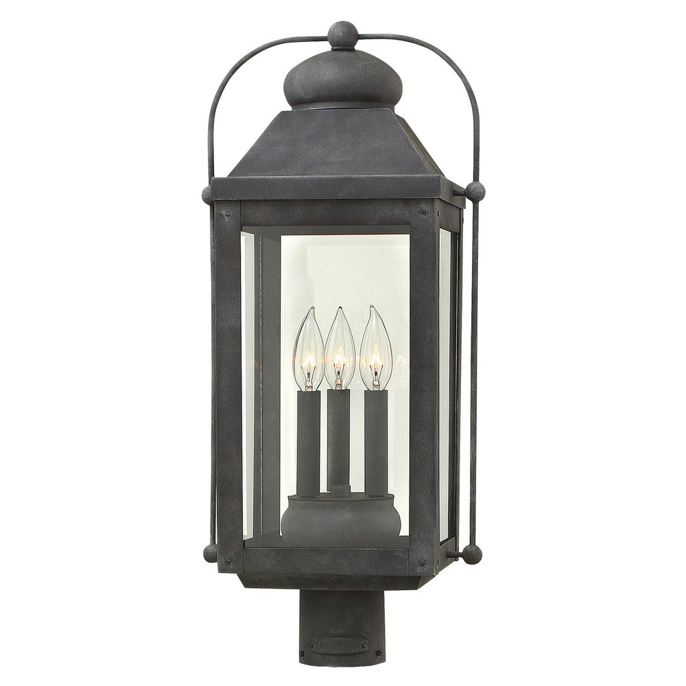 Hinkley Canada - LED Post Top or Pier Mount Lantern - Anchorage - Aged Zinc- Union Lighting Luminaires Decor