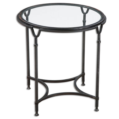 Uttermost - Side Table - Samson - Black w/ Silver- Union Lighting Luminaires Decor