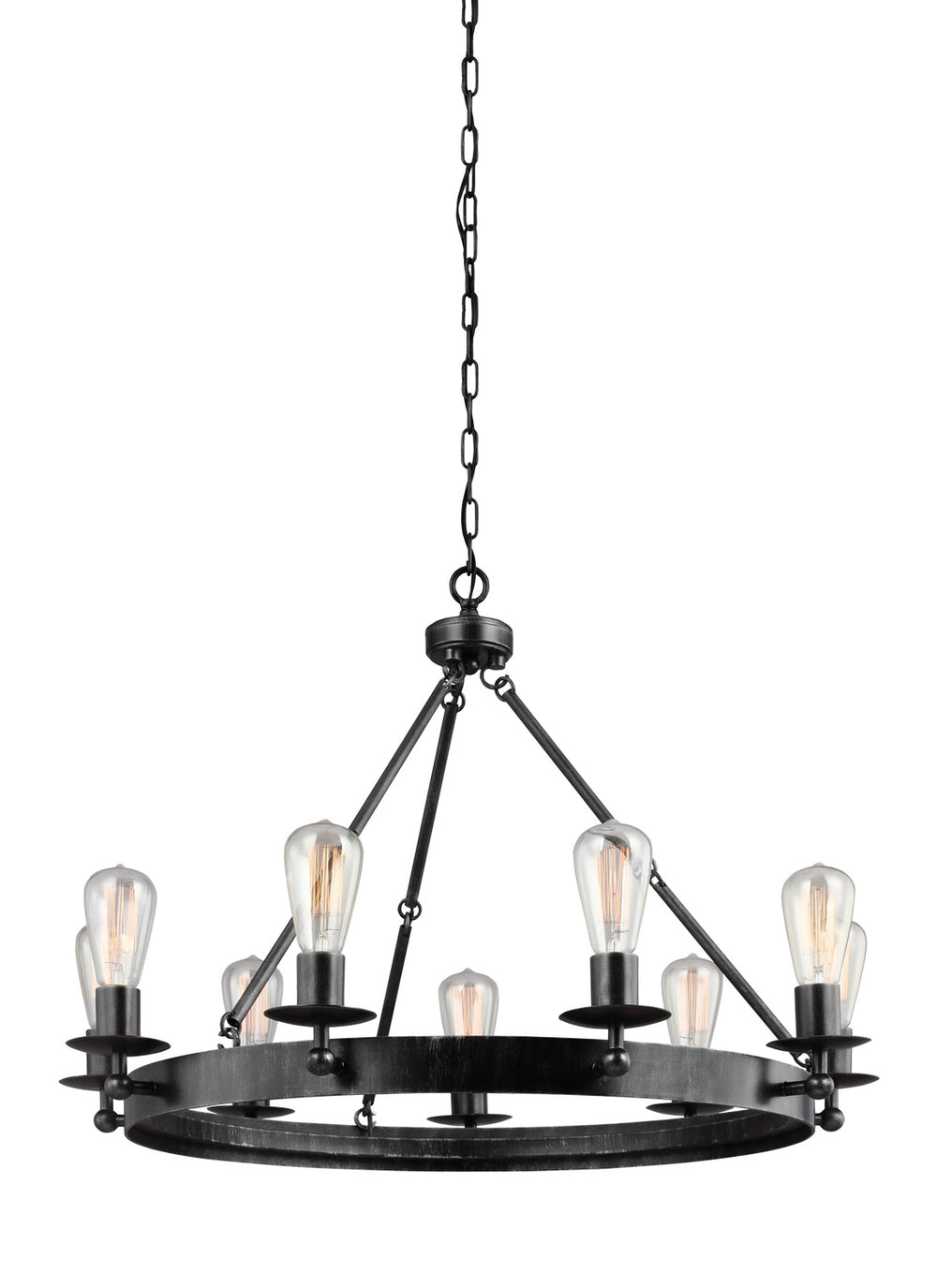 Generation Lighting Canada - Nine Light Chandelier - Ravenwood Manor - Stardust- Union Lighting Luminaires Decor
