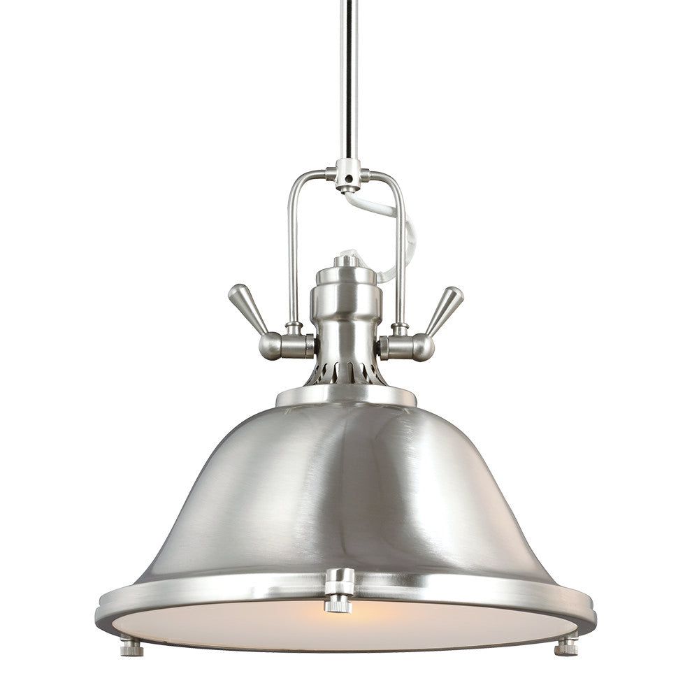 Generation Lighting Canada - One Light Pendant - Stone Street - Brushed Nickel- Union Lighting Luminaires Decor