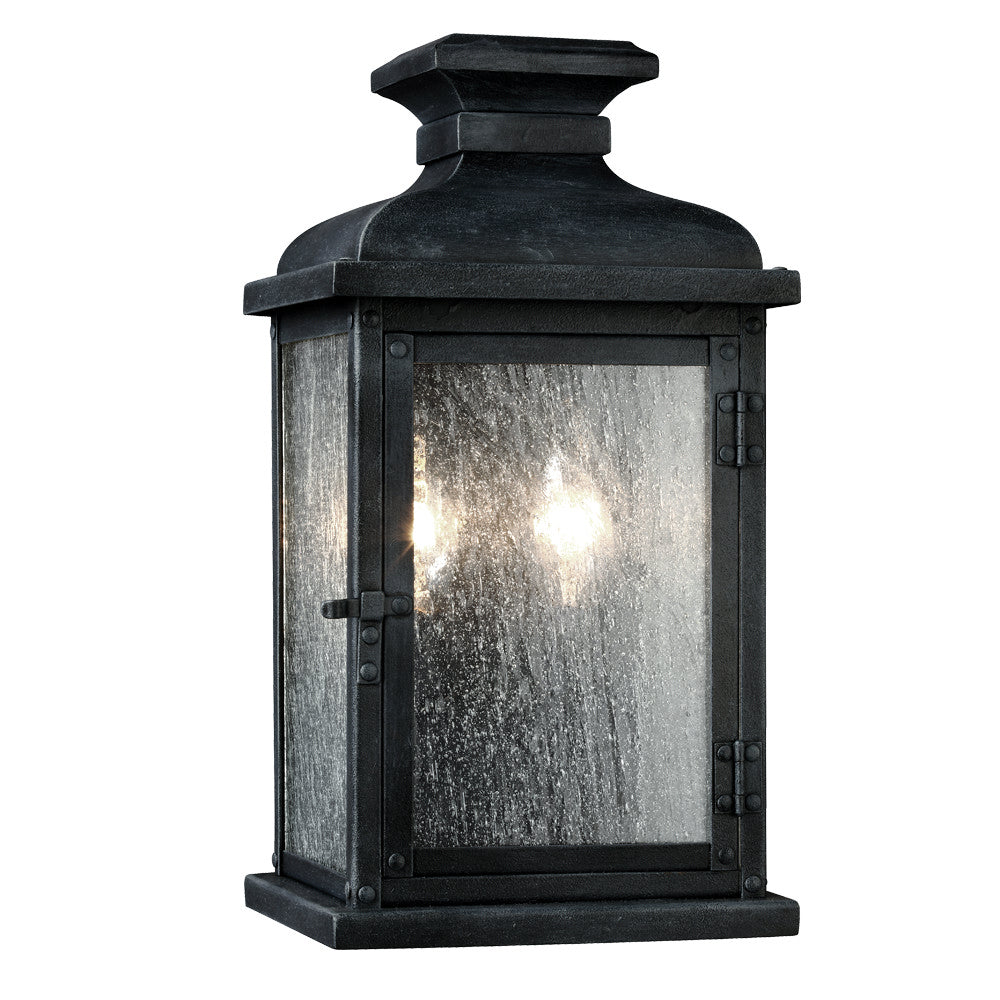 Visual Comfort Studio Canada - Two Light Lantern - Pediment - Dark Weathered Zinc- Union Lighting Luminaires Decor