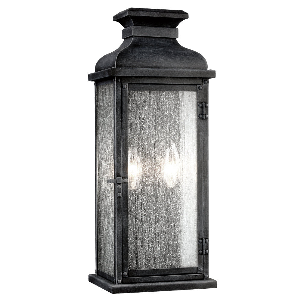 Visual Comfort Studio Canada - Two Light Lantern - Pediment - Dark Weathered Zinc- Union Lighting Luminaires Decor
