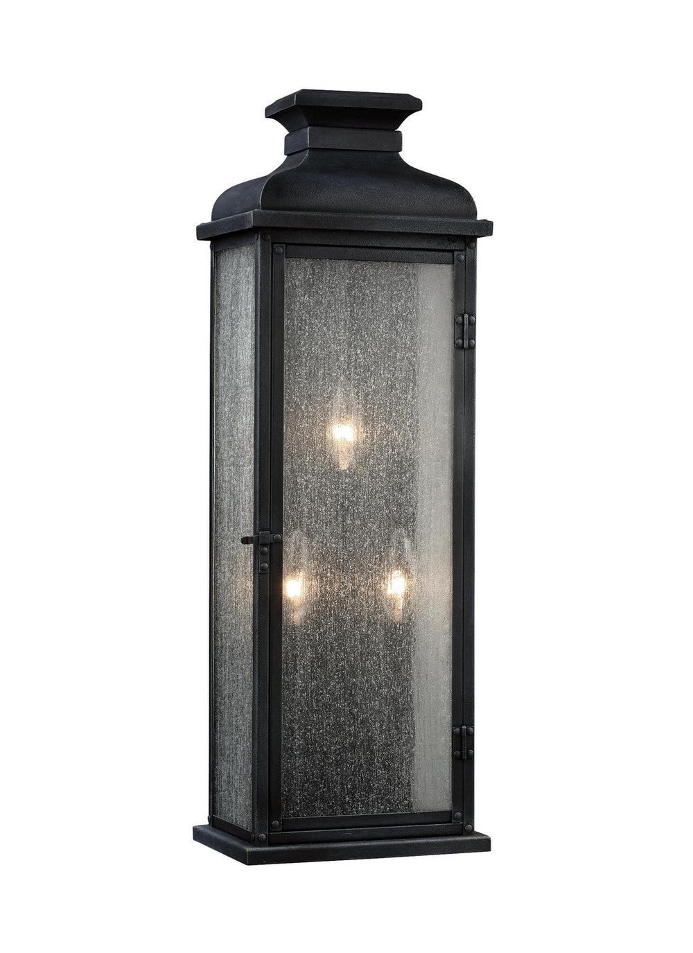 Visual Comfort Studio Canada - Three Light Lantern - Pediment - Dark Weathered Zinc- Union Lighting Luminaires Decor