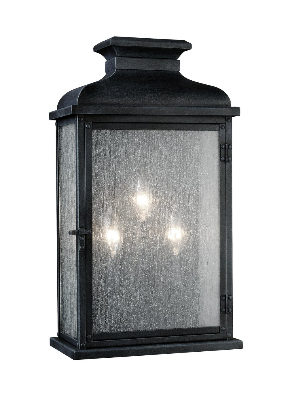 Visual Comfort Studio Canada - Three Light Lantern - Pediment - Dark Weathered Zinc- Union Lighting Luminaires Decor