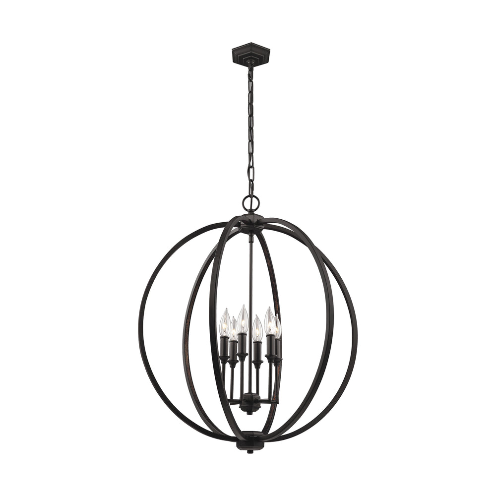 Visual Comfort Studio Canada - Six Light Pendant - Corinne - Oil Rubbed Bronze- Union Lighting Luminaires Decor
