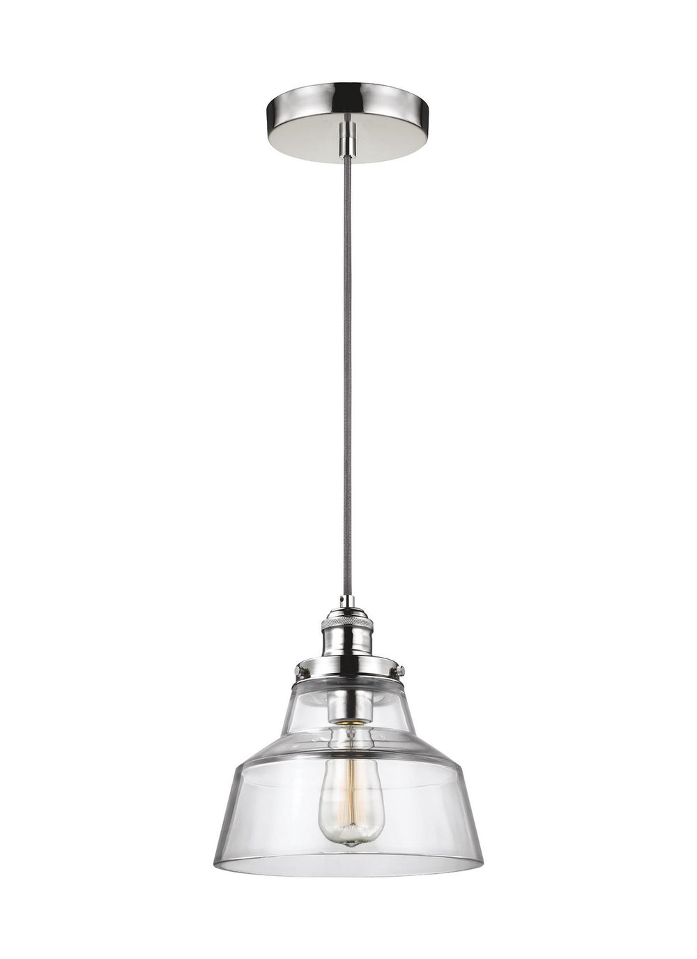 Visual Comfort Studio Canada - One Light Pendant - Baskin - Polished Nickel- Union Lighting Luminaires Decor