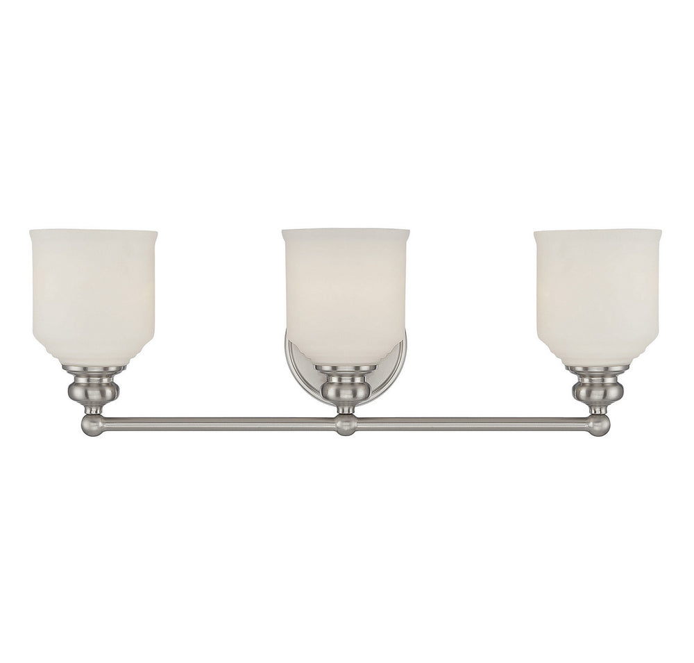 Savoy House Canada - Three Light Bath Bar - Melrose - Satin Nickel- Union Lighting Luminaires Decor