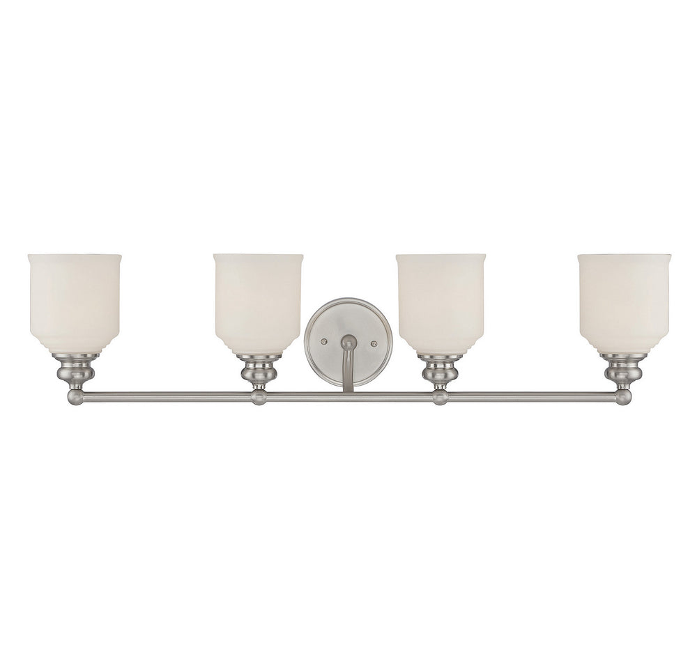 Savoy House Canada - Four Light Bath Bar - Melrose - Satin Nickel- Union Lighting Luminaires Decor