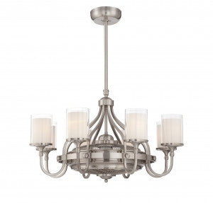 Savoy House - Eight Light Fan D'lier - Etesian - Satin Nickel- Union Lighting Luminaires Decor