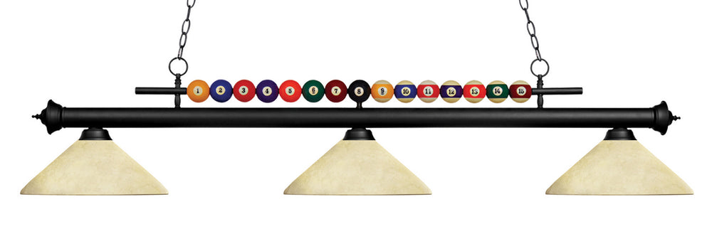 Z-Lite Canada - Three Light Billiard - Shark - Matte Black- Union Lighting Luminaires Decor