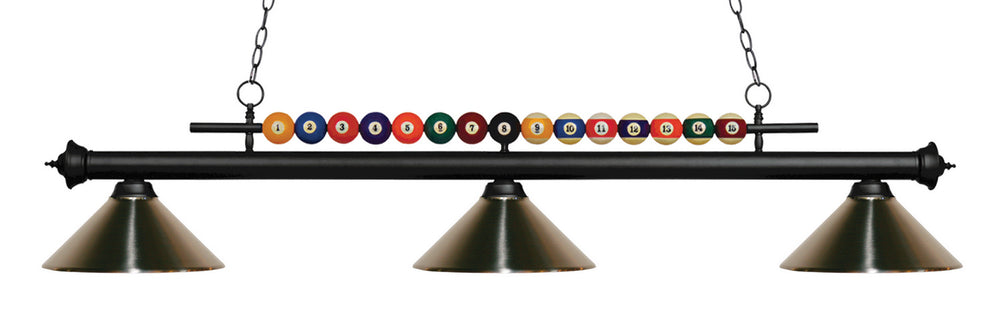 Z-Lite Canada - Three Light Billiard - Shark - Matte Black- Union Lighting Luminaires Decor