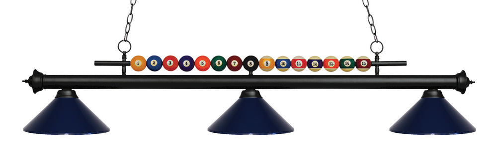 Z-Lite Canada - Three Light Billiard - Shark - Matte Black- Union Lighting Luminaires Decor