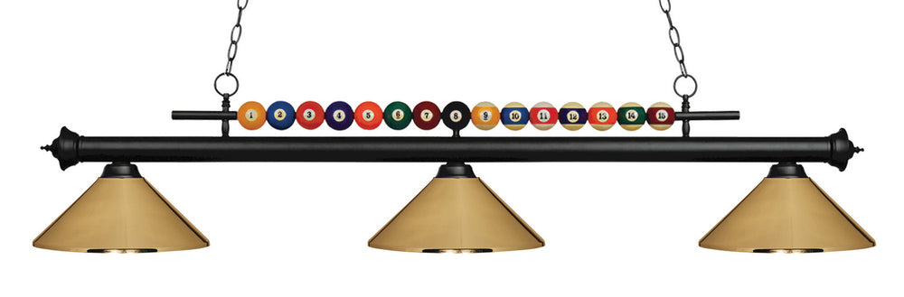 Z-Lite Canada - Three Light Billiard - Shark - Matte Black- Union Lighting Luminaires Decor