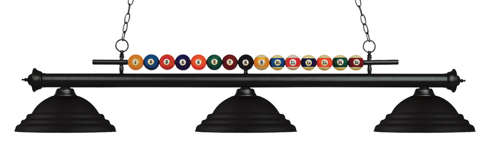 Z-Lite Canada - Three Light Billiard - Shark - Matte Black- Union Lighting Luminaires Decor